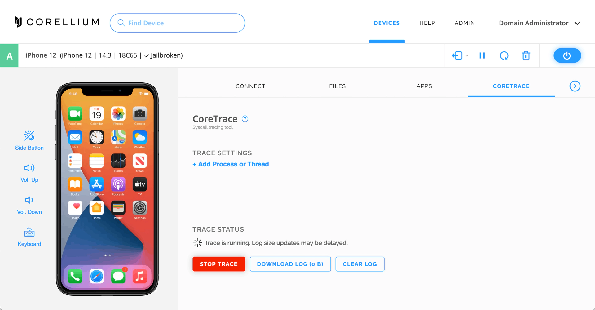 setting up CoreTrace
